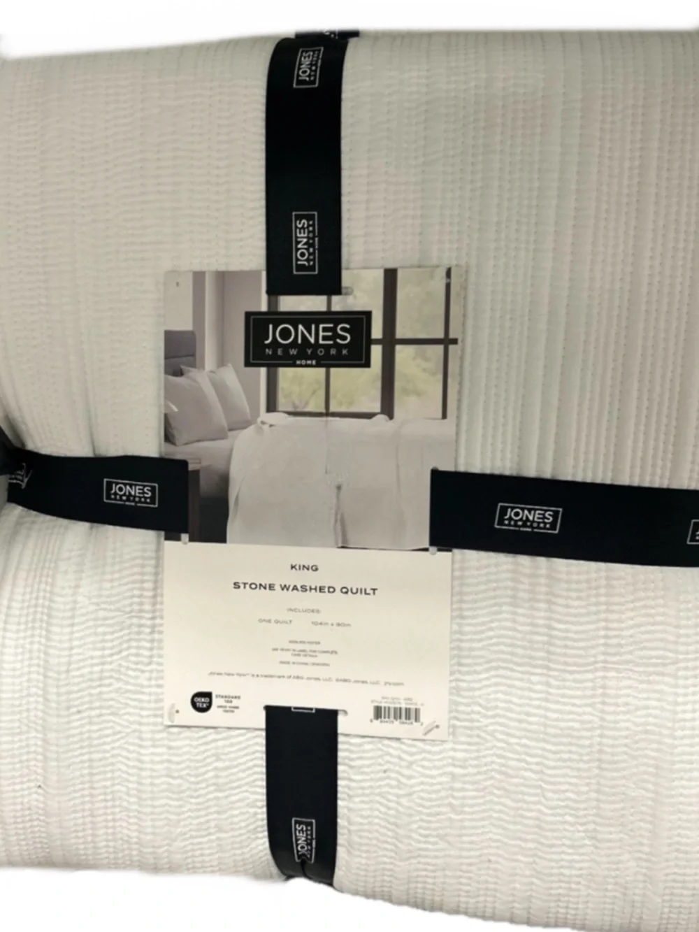 Jones New York King Stone Washed Quilt 104”x90” Ultimate Softness Vintage Look